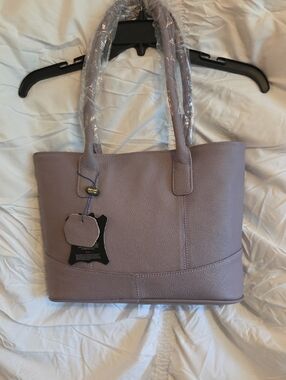 Lavender Pebbled Tote Bag with Double Shoulder Straps